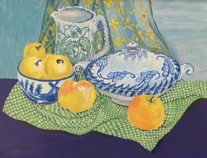 Tureenとリンゴのある静物1999 作： Unbekannt Unbekannt